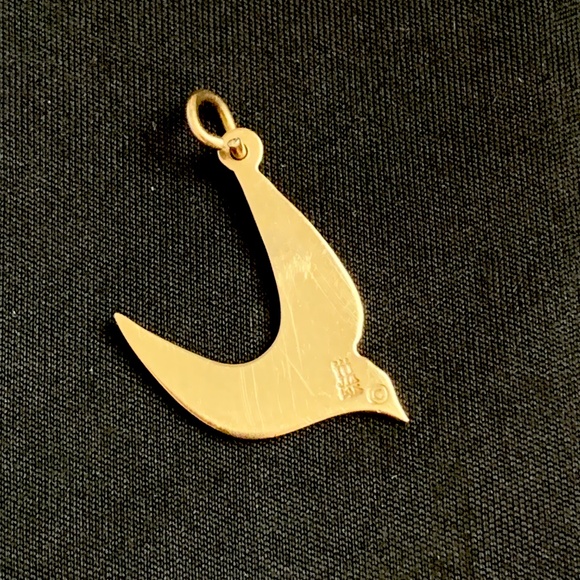 James Avery 14k Gold Retired Descending Downward Dove Pendant Charm Signed - Picture 2 of 4